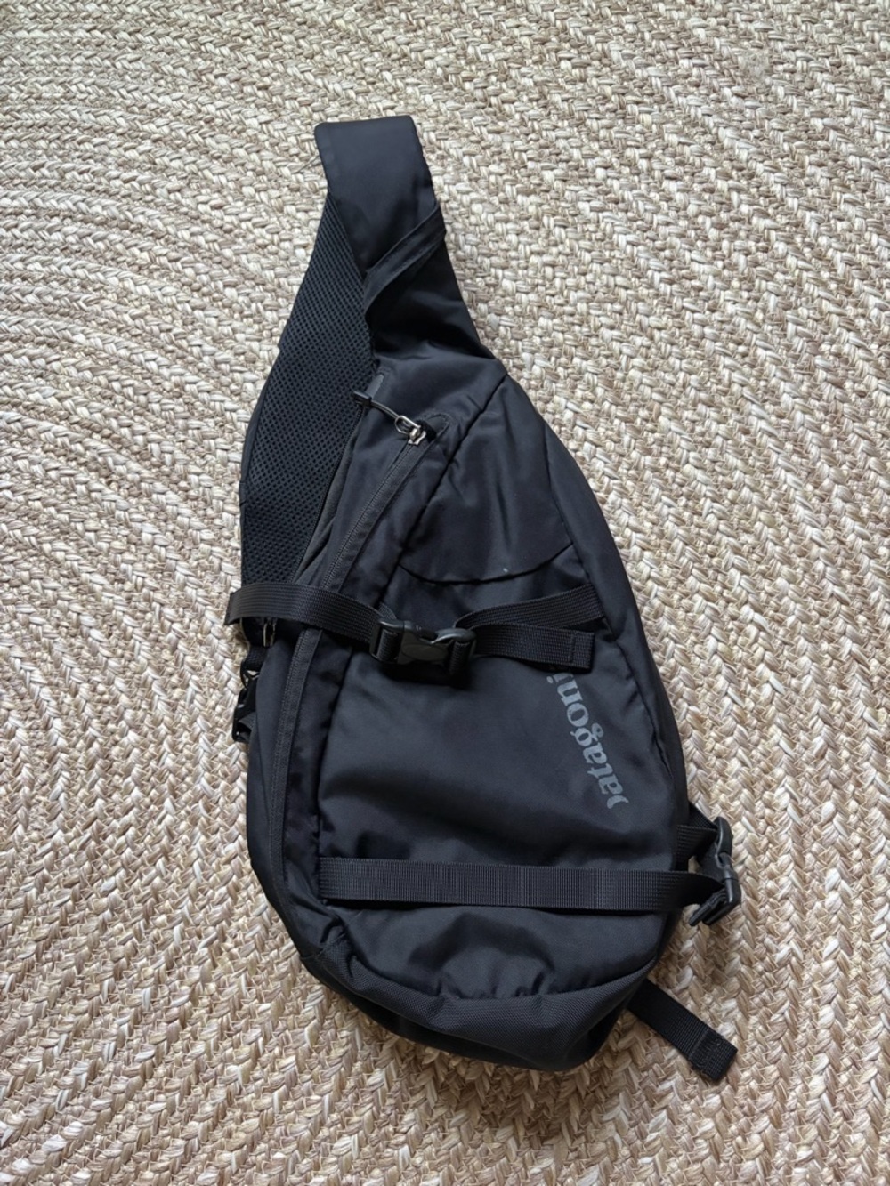 Patagonia Black Sling Pack with Multiple Pockets